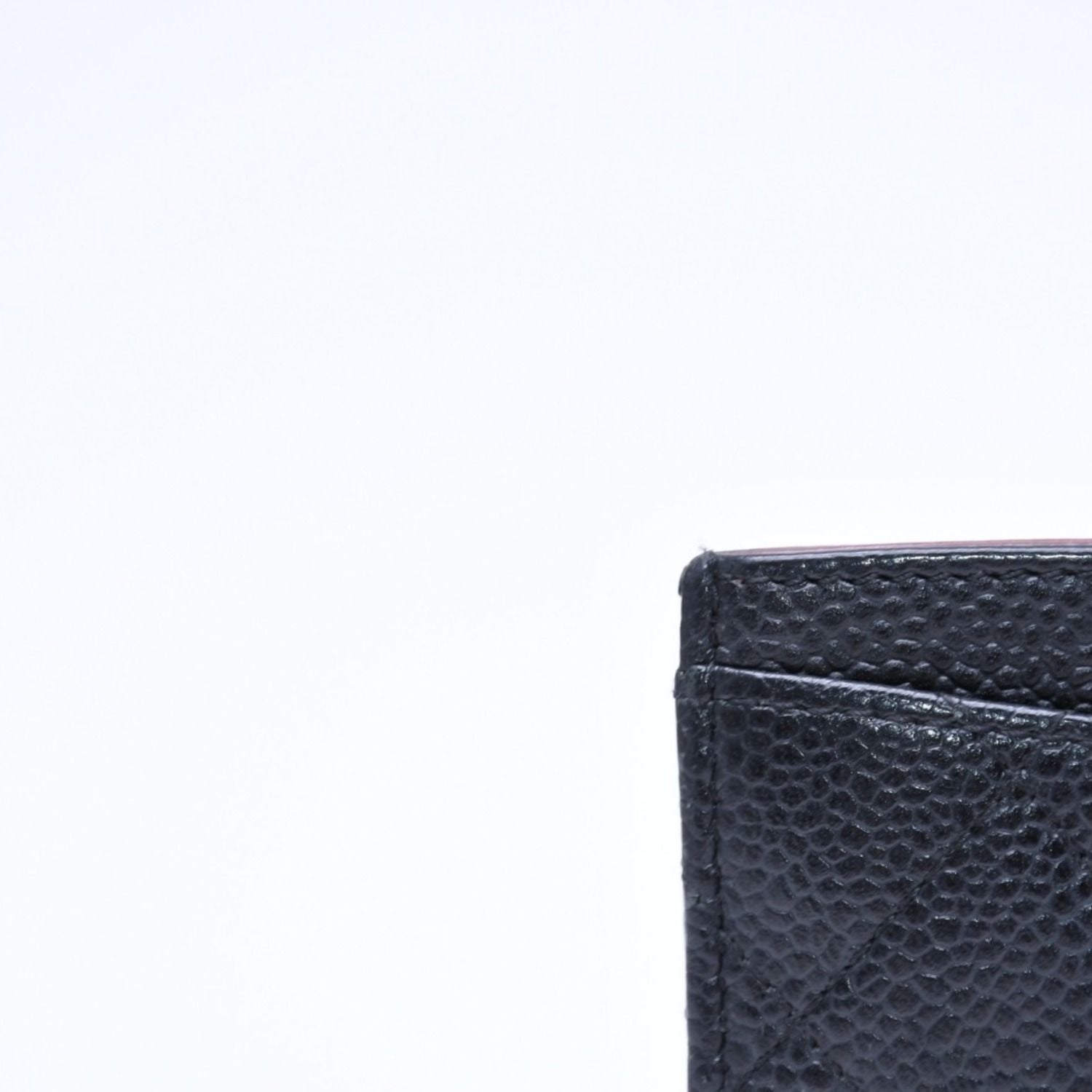Chanel Classic Card Case CC Logo Caviar Leather Black Gold — view 6