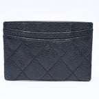 Chanel Classic Card Case CC Logo Caviar Leather Black Gold — view 3
