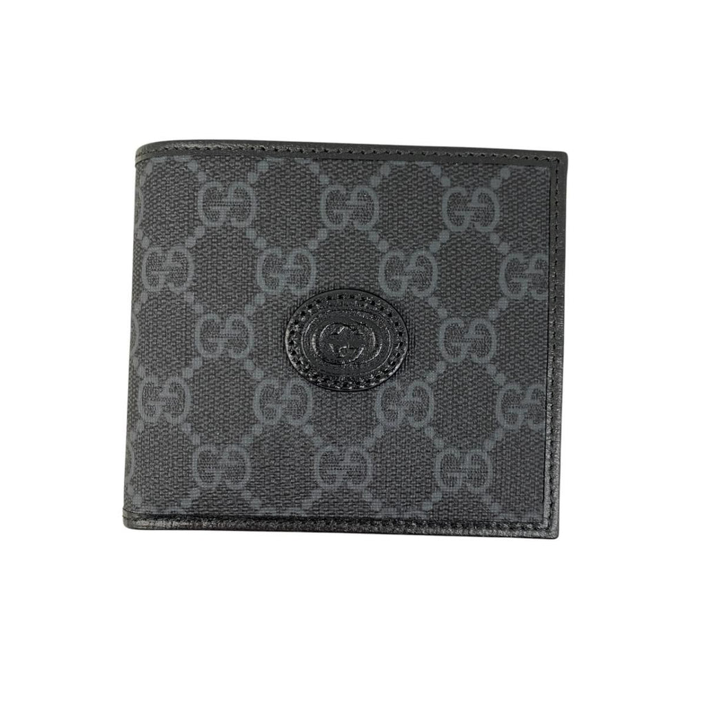 Gucci Bifold Wallet Interlocking G GG Supreme Black
