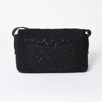 Chanel 2.55 Shoulder Bag CC Logo Sequins Canvas Leather Black — view 2