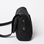 Chanel 2.55 Shoulder Bag CC Logo Sequins Canvas Leather Black — view 4