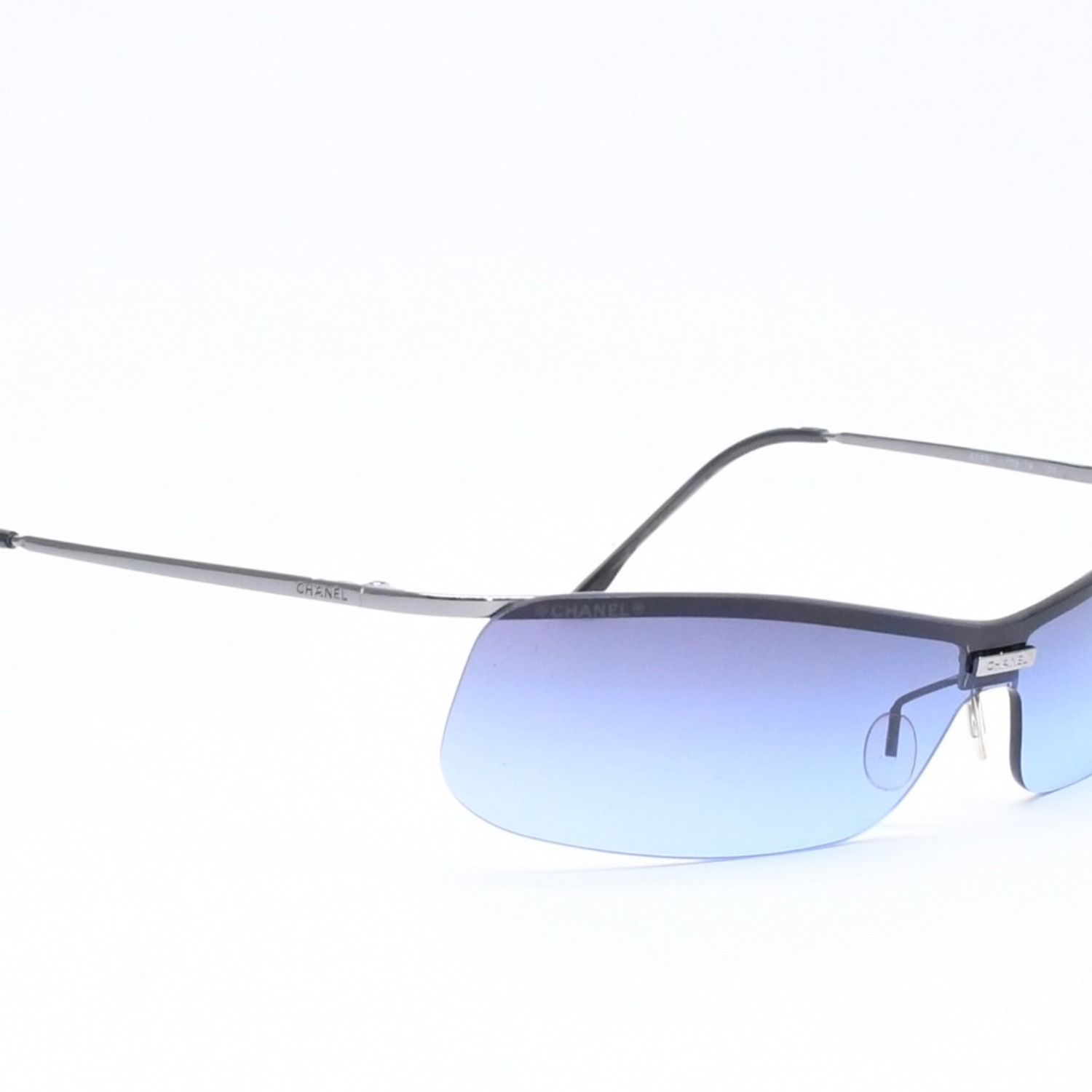 Chanel Half Rim Sunglasses Eyewear Blue Lens — view 4
