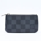 Louis Vuitton Pochette Cles Coin Purse Damier Graphite Canvas Black Gray Silver — view 2