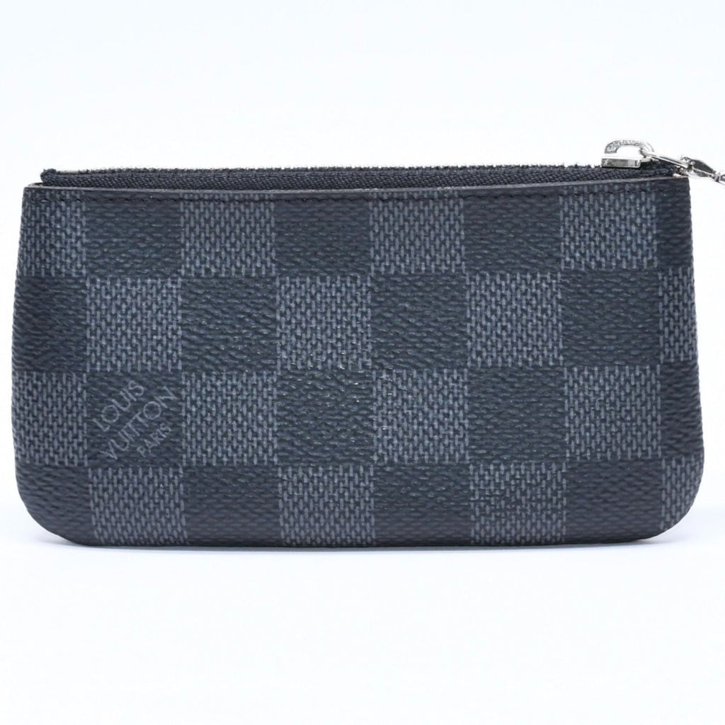 Louis Vuitton Pochette Cles Coin Purse Damier Graphite Canvas Black Gray Silver — view 3
