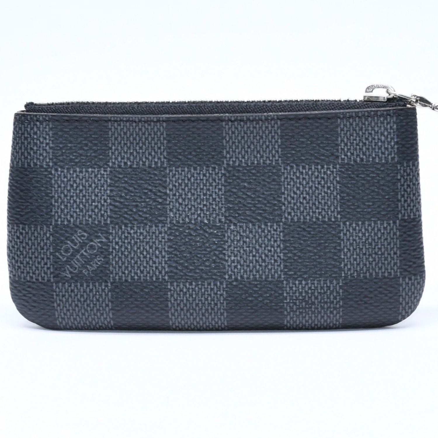 Louis Vuitton Pochette Cles Coin Purse Damier Graphite Canvas Black Gray Silver — view 3