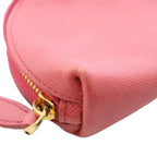 Prada Saffiano Leather Key Ring Coin Purse Dome Shape Mini Pouch Pink TK — view 7