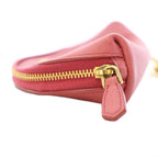Prada Saffiano Leather Key Ring Coin Purse Dome Shape Mini Pouch Pink TK — view 3