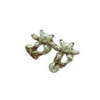Dior Bloom in Blue Earrings for Flower Motif Gold Color White BB — view 6
