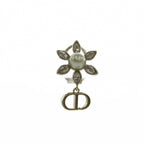 Dior Bloom in Blue Earrings for Flower Motif Gold Color White BB — view 4