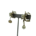 Dior Bloom in Blue Earrings for Flower Motif Gold Color White BB — view 2