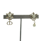 Dior Bloom in Blue Earrings for Flower Motif Gold Color White BB