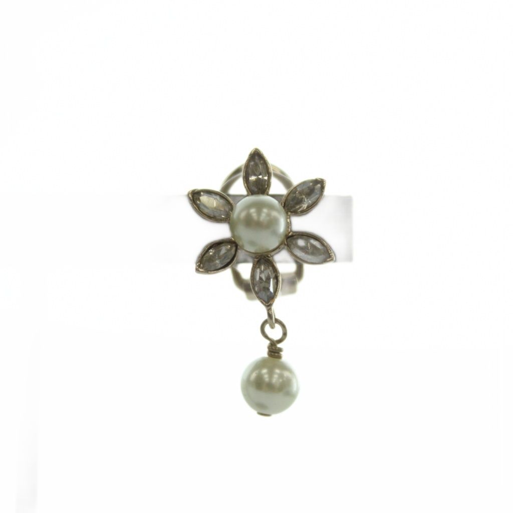 Dior Bloom in Blue Earrings for Flower Motif Gold Color White BB — view 5