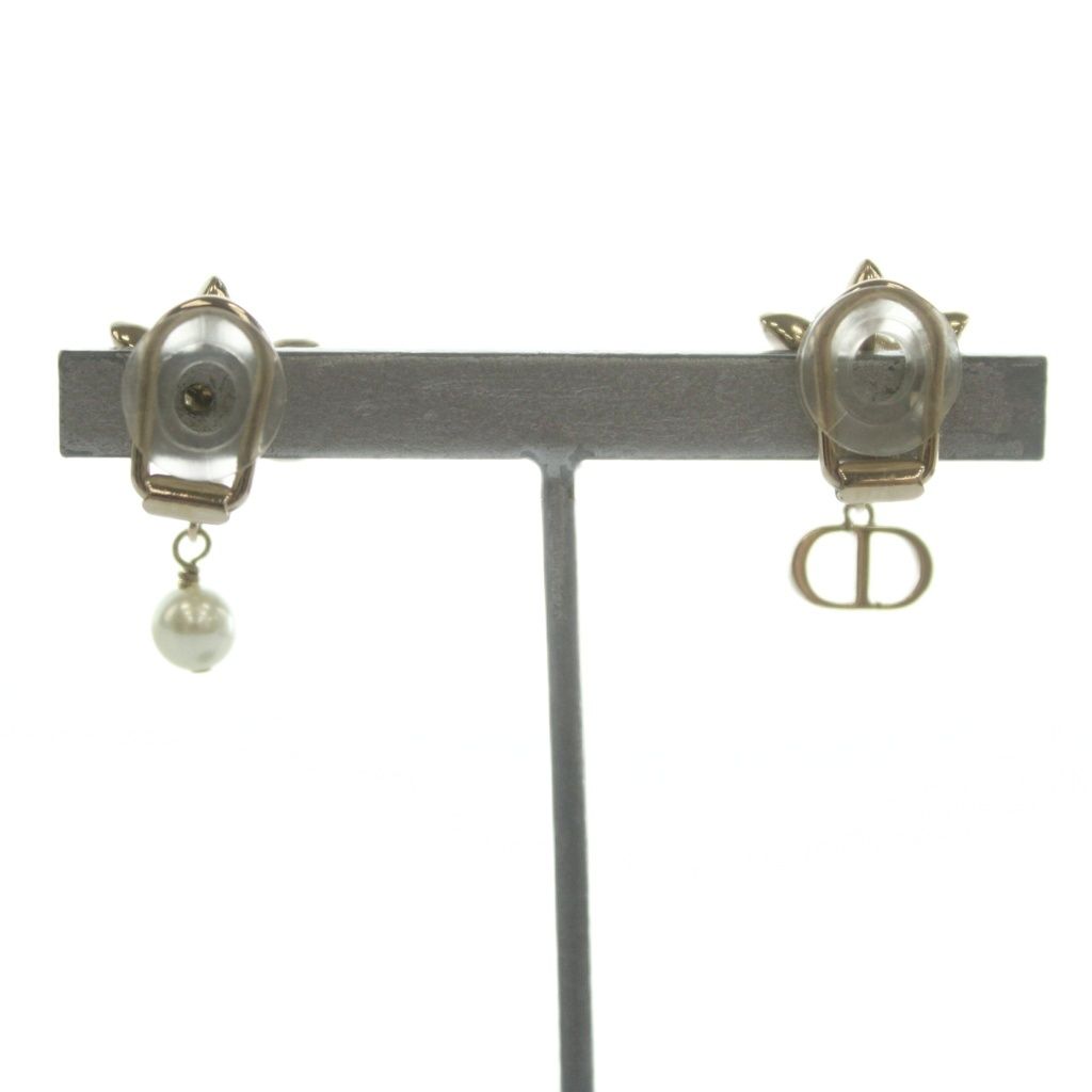 Dior Bloom in Blue Earrings for Flower Motif Gold Color White BB — view 3