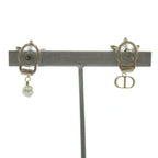 Dior Bloom in Blue Earrings for Flower Motif Gold Color White BB — view 3