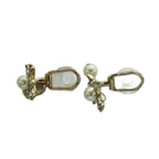 Dior Bloom in Blue Earrings for Flower Motif Gold Color White BB — view 7