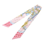 Hermes Twilly Scarf Brid Gala Love Heart Pattern Silk Pink — view 5