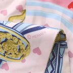 Hermes Twilly Scarf Brid Gala Love Heart Pattern Silk Pink — view 3