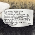 Loewe Mohair Wool Anagram Leather Patch Border Pattern Fringe Long Scarf — view 8