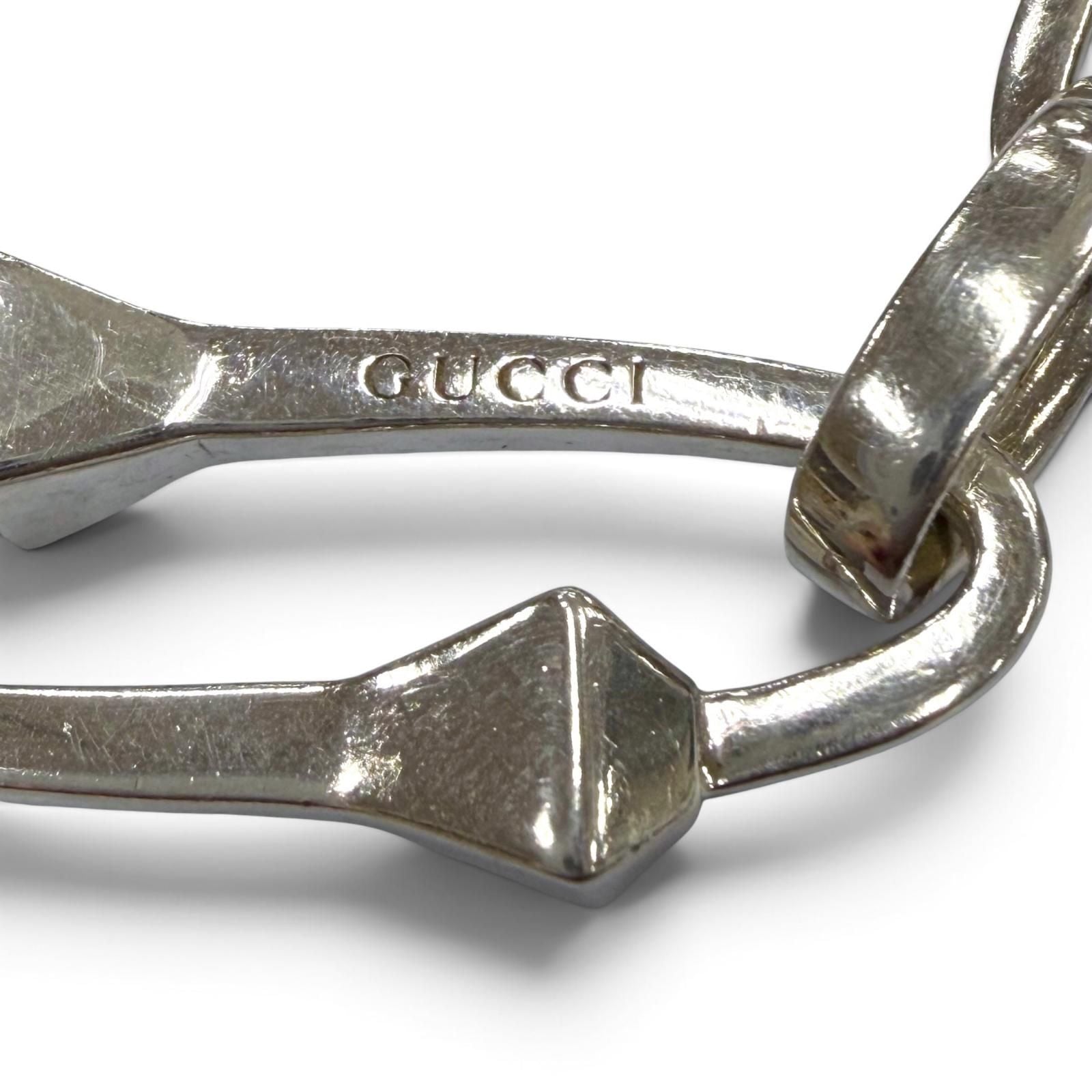 Gucci Chiodo Intertwined Chain Necklace Silver — view 4
