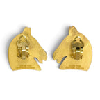 Hermes Vintage Cheval Horse Head Earrings for Gold Heavy Feeling — view 3