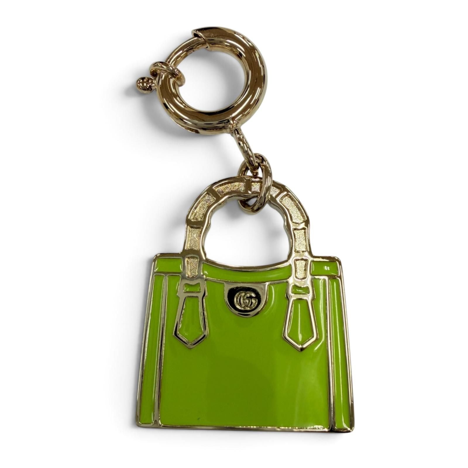 Gucci Bamboo Diana Metal Bag Charm Green Gold