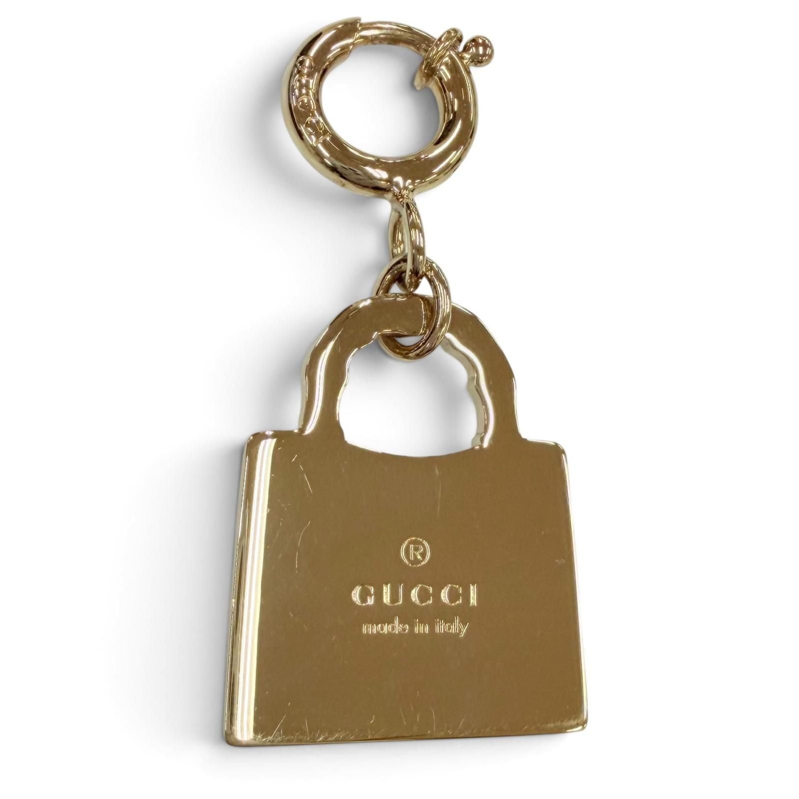 Gucci Bamboo Diana Metal Bag Charm Green Gold — view 3
