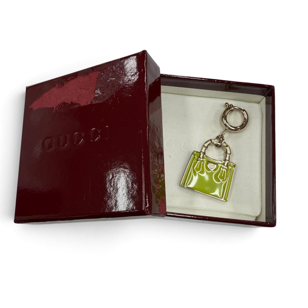 Gucci Bamboo Diana Metal Bag Charm Green Gold — view 2