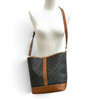 Celine Tan Brown Triomphe Medium Bucket Leather Shoulder Bag — view 3