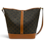 Celine Tan Brown Triomphe Medium Bucket Leather Shoulder Bag