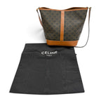 Celine Tan Brown Triomphe Medium Bucket Leather Shoulder Bag — view 2