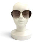 Gucci Interlocking G Glitter Square Sunglasses Gold Brown Eyewear — view 3