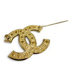 Chanel Metal CC Logo Faux Pearl Brooch Gold — view 5