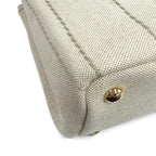 Prada Canapa Ricamo Jardiniere Linen Blend Mini Handbag Natural — view 8