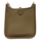 Hermes Evelyne TPM Taurillon Clemence Etoupe Blue Indigo Silver Shoulder Bag — view 4