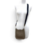Hermes Evelyne TPM Taurillon Clemence Etoupe Blue Indigo Silver Shoulder Bag — view 3