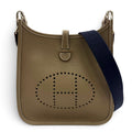 Hermes Evelyne TPM Taurillon Clemence Etoupe Blue Indigo Silver Shoulder Bag