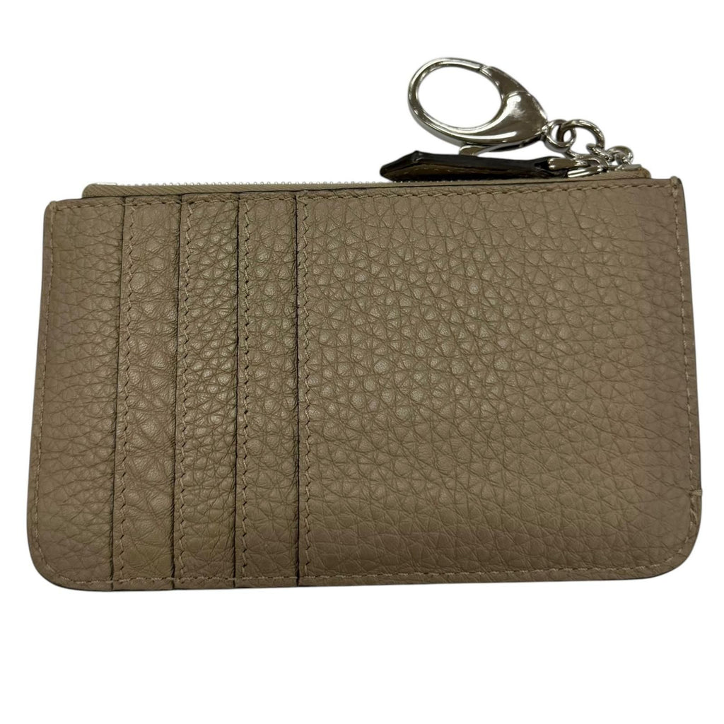 Fendi Fragment Case Mini Wallet Coin Card Holder with Key Ring Roman Leather — view 3