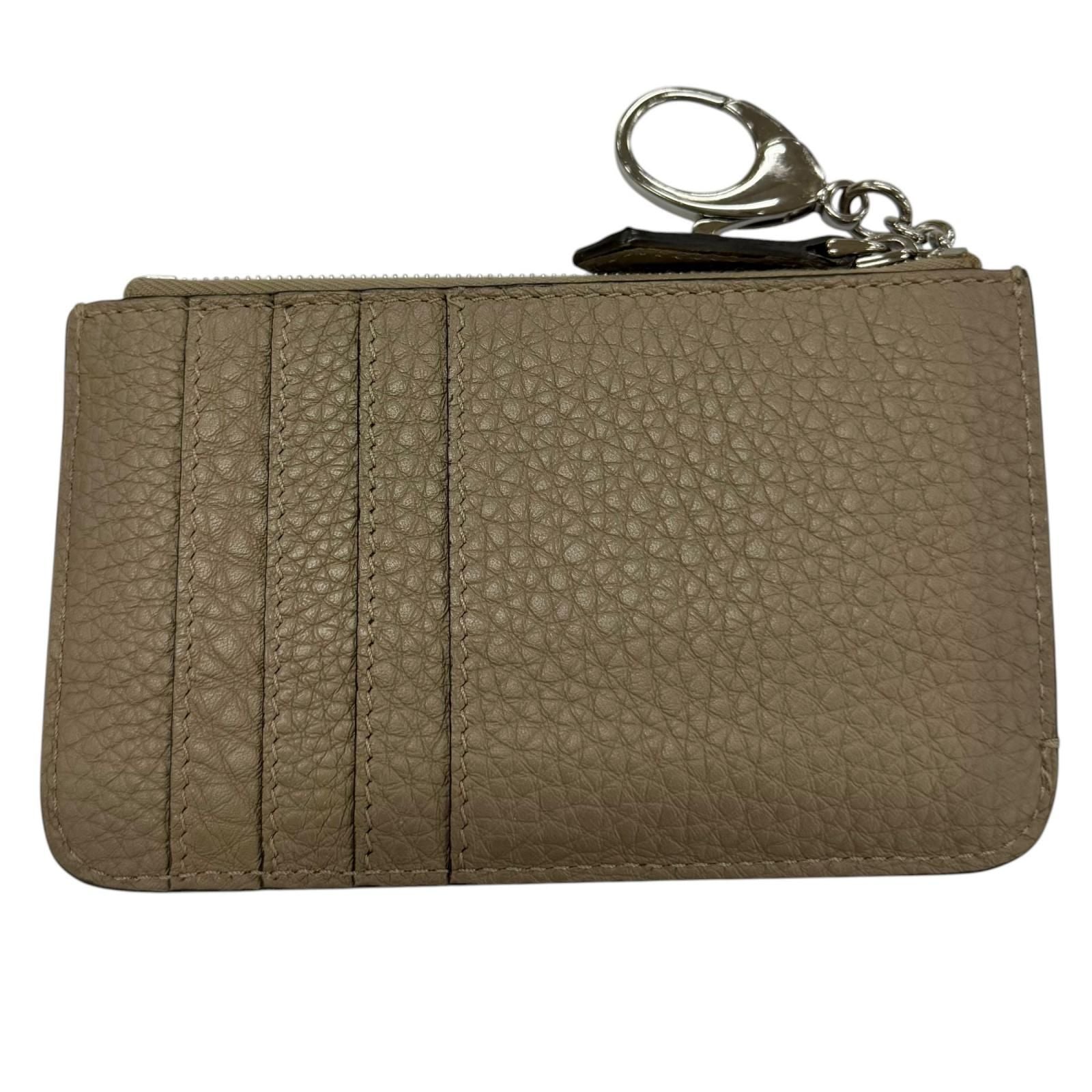 Fendi Fragment Case Mini Wallet Coin Card Holder with Key Ring Roman Leather — view 3