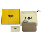 Fendi Fragment Case Mini Wallet Coin Card Holder with Key Ring Roman Leather — view 2