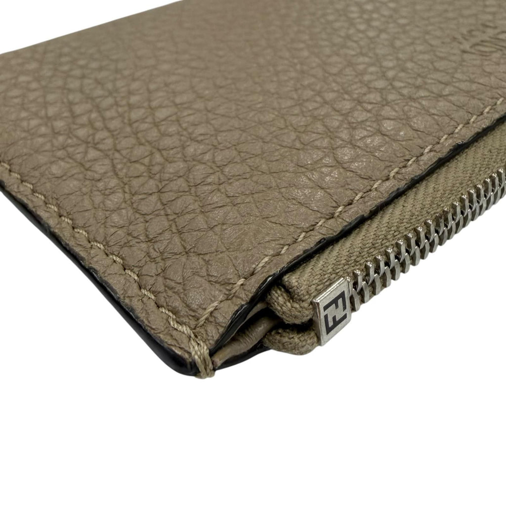 Fendi Fragment Case Mini Wallet Coin Card Holder with Key Ring Roman Leather — view 5