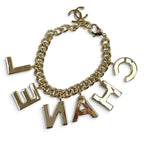 Chanel Logo Design CC Chain Bracelet Gold — view 2