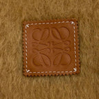 Loewe a Mohair Wool Blend Leather Anagram Patch with Fringe Scarf Brown — view 6