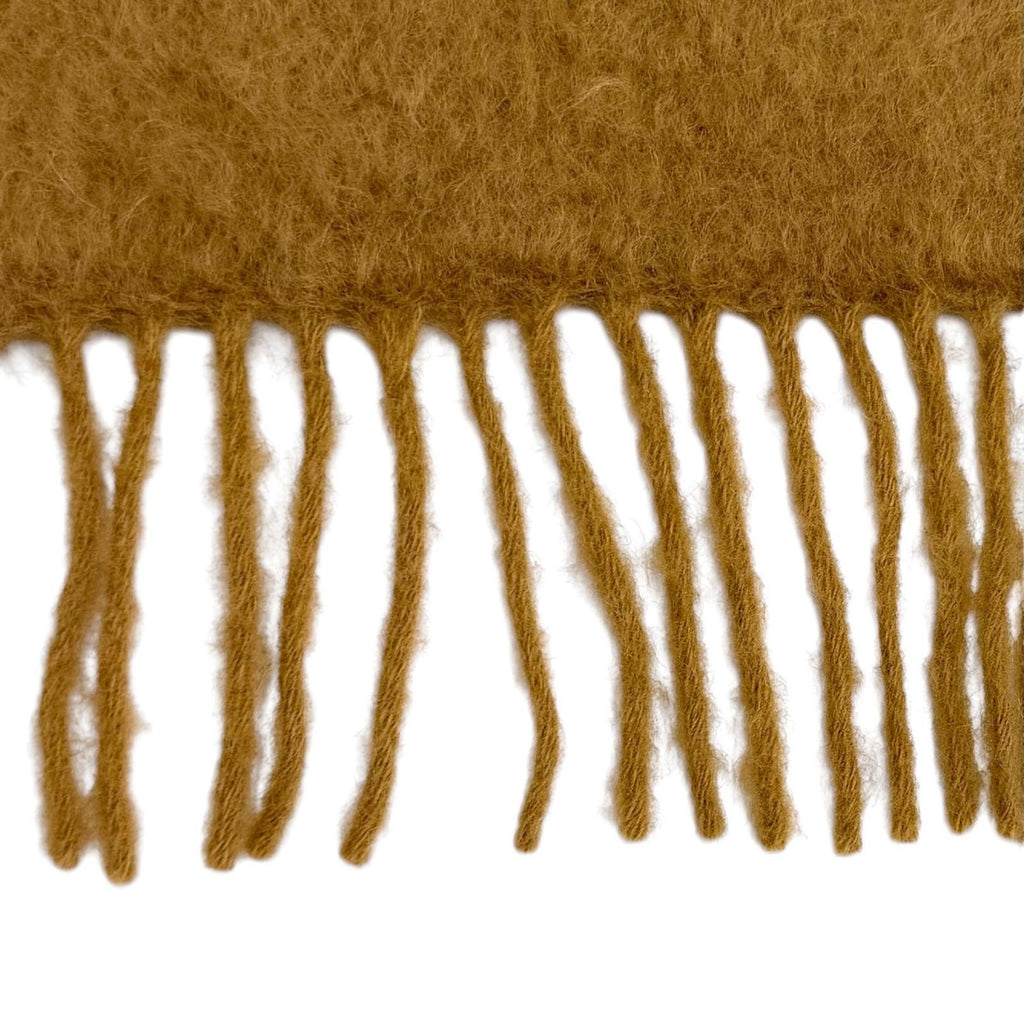 Loewe a Mohair Wool Blend Leather Anagram Patch with Fringe Scarf Brown — view 5