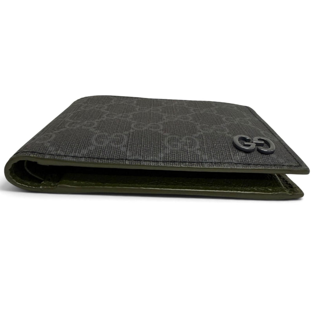 Gucci GG Coin Wallet Supreme Canvas Interlocking G Bifold Gray — view 4