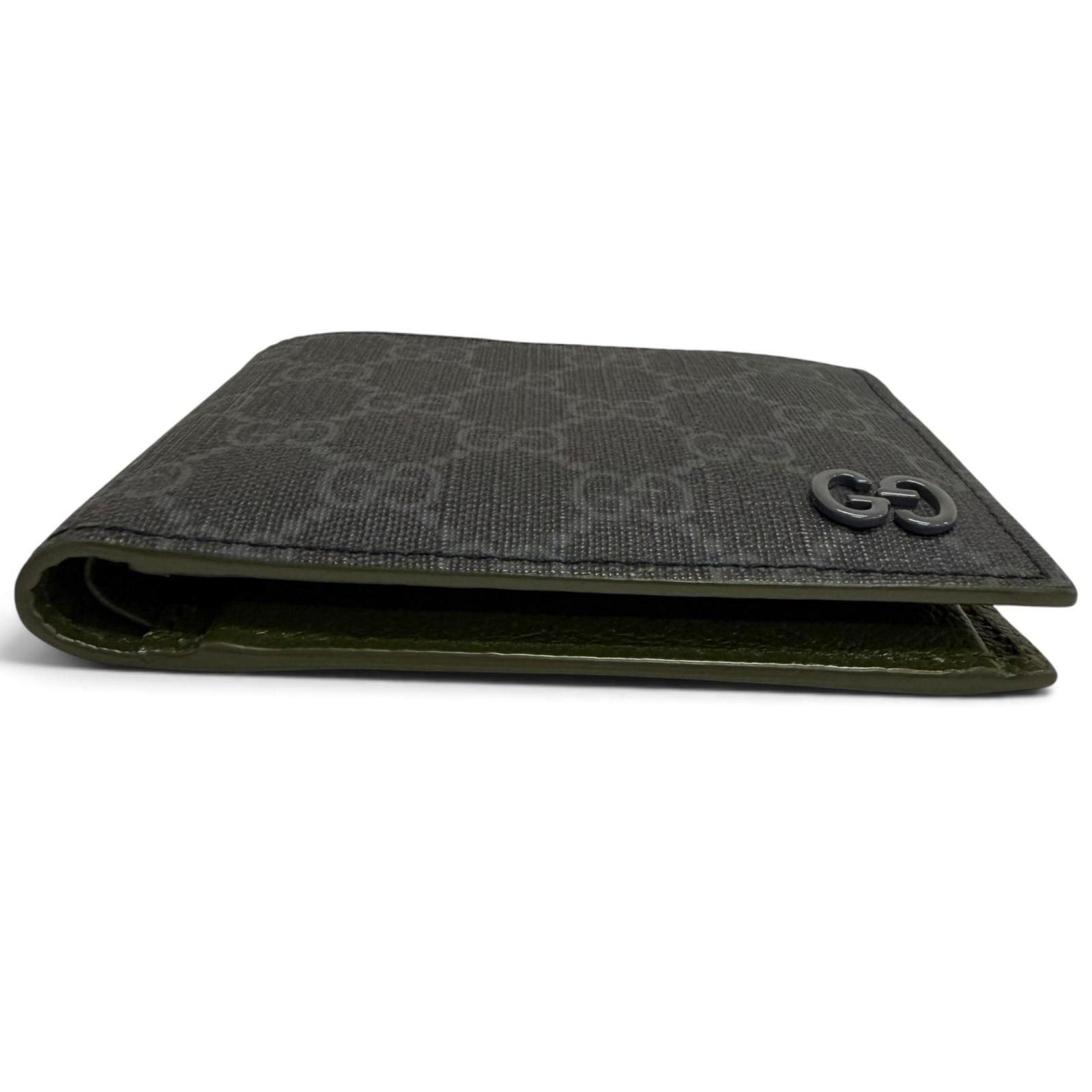 Gucci GG Coin Wallet Supreme Canvas Interlocking G Bifold Gray — view 4