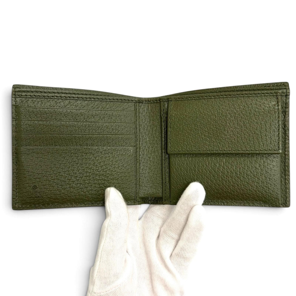 Gucci GG Coin Wallet Supreme Canvas Interlocking G Bifold Gray — view 5