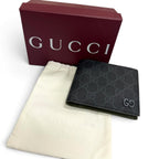 Gucci GG Coin Wallet Supreme Canvas Interlocking G Bifold Gray — view 2