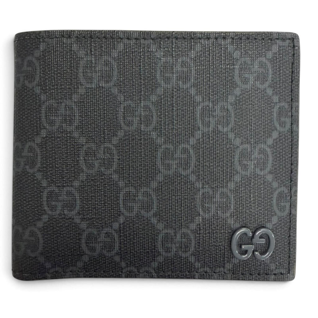 Gucci GG Coin Wallet Supreme Canvas Interlocking G Bifold Gray