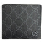 Gucci GG Coin Wallet Supreme Canvas Interlocking G Bifold Gray