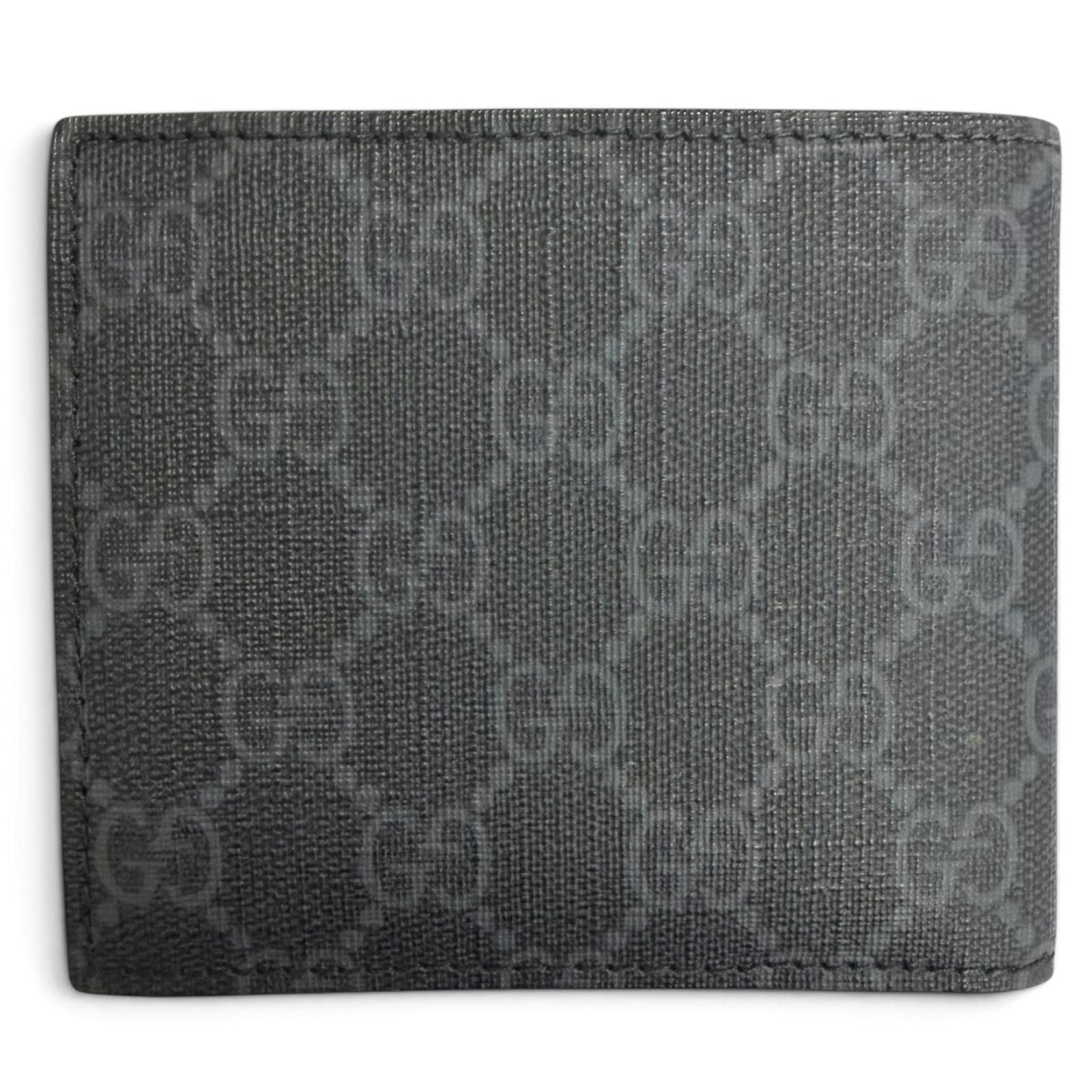 Gucci GG Coin Wallet Supreme Canvas Interlocking G Bifold Gray — view 3